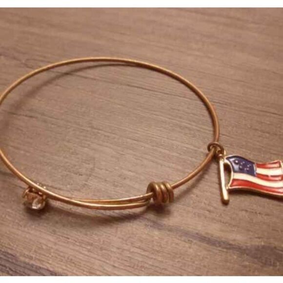 Bronze flag usa bracelet - Picture 2 of 2
